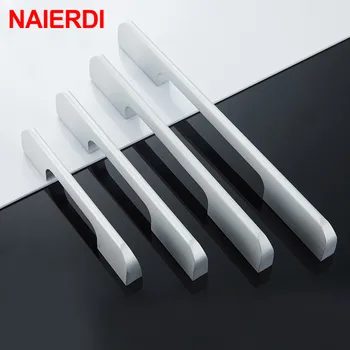 

NAIERDI Space Aluminum Alloy Handles with screw Simple Fashion Drawer Knobs Wardrobe Cabinet Handles Pulls Furniture Handle