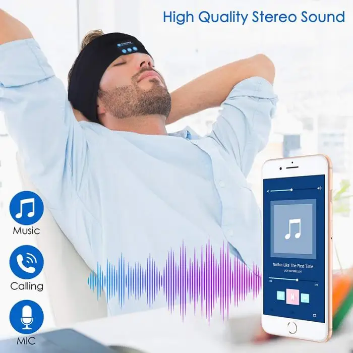 Новая повязка с Bluetooth наушники для сна 10 м Беспроводная Музыка спортивные повязки долгое время играть FMS19