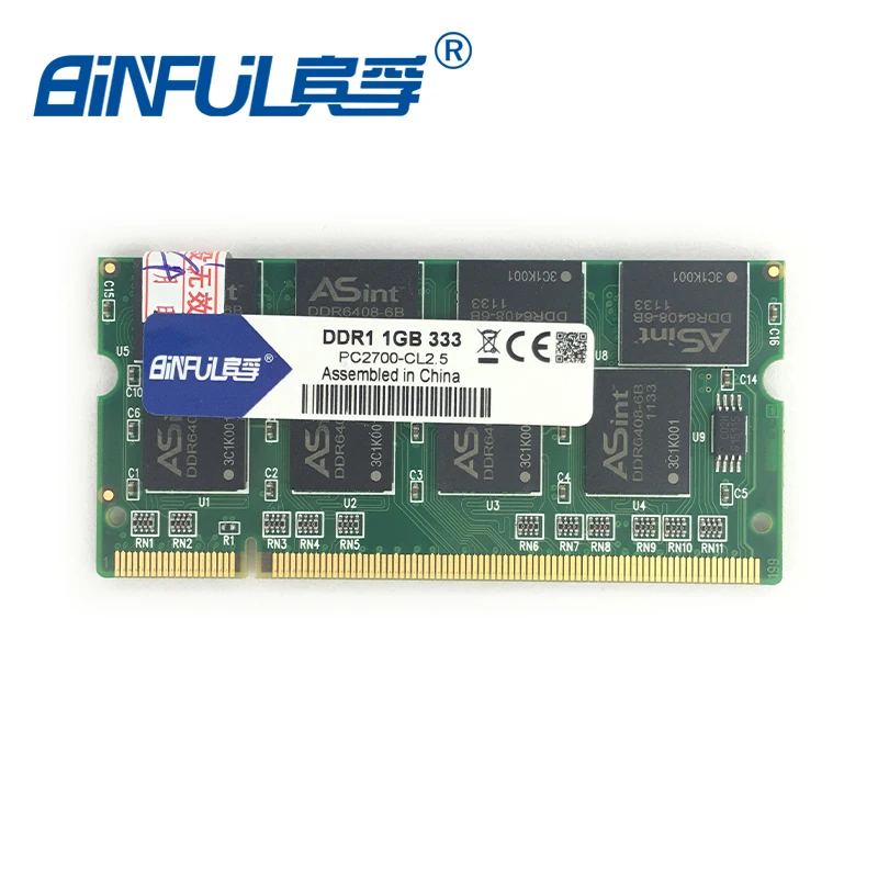 Binful ddr 1GB PC-2700 DDR 333mhz MEMORY ram Laptop SDRAM Notebook