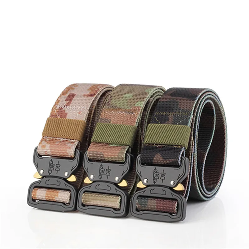 2018 Camouflage Tactical Belt Cobra Head Buckle 3.8 cm Wide Canvas