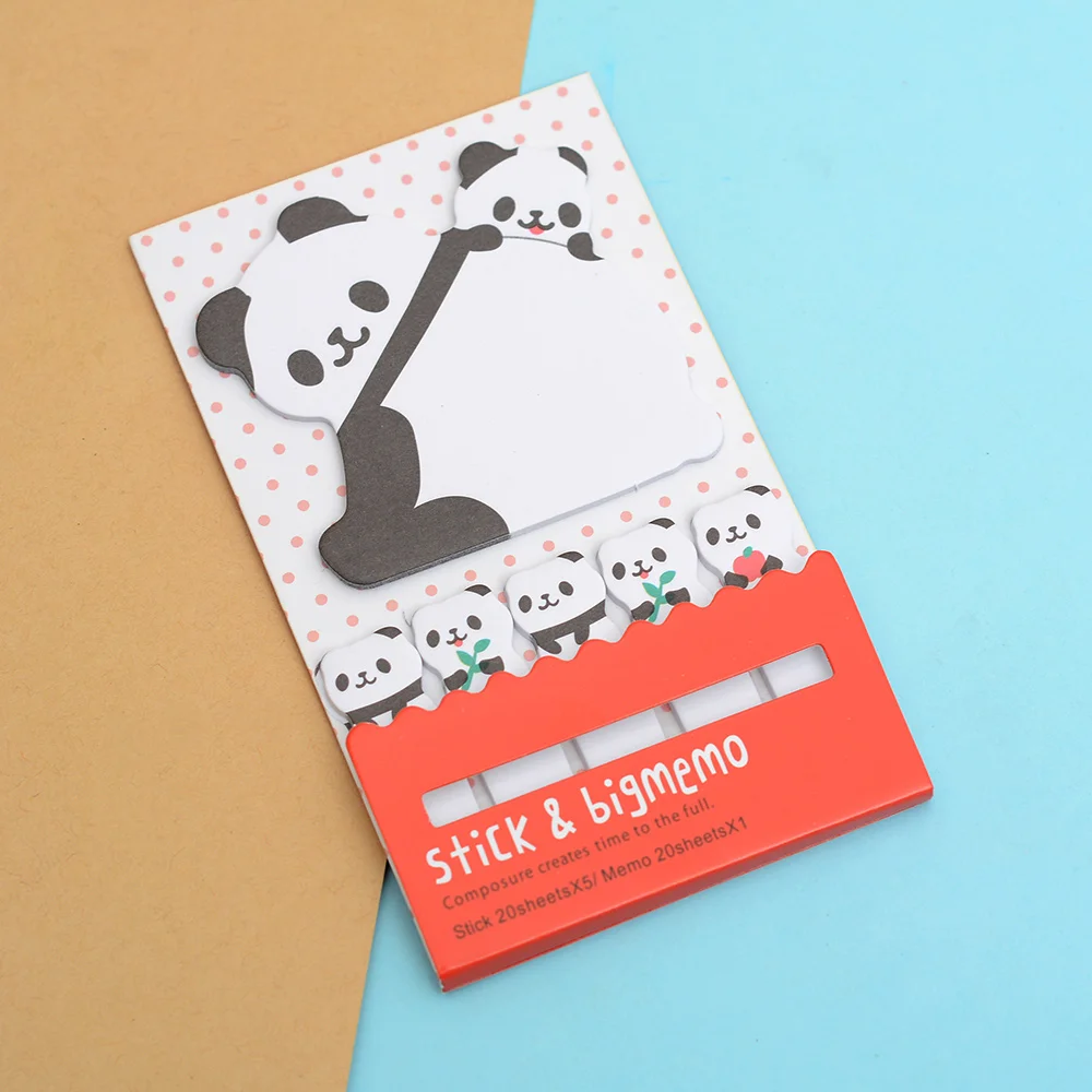 Животное кошка Panda милый каваи заметки Блокнот школьные принадлежности планировщик Наклейки Бумага закладки корейский канцелярские