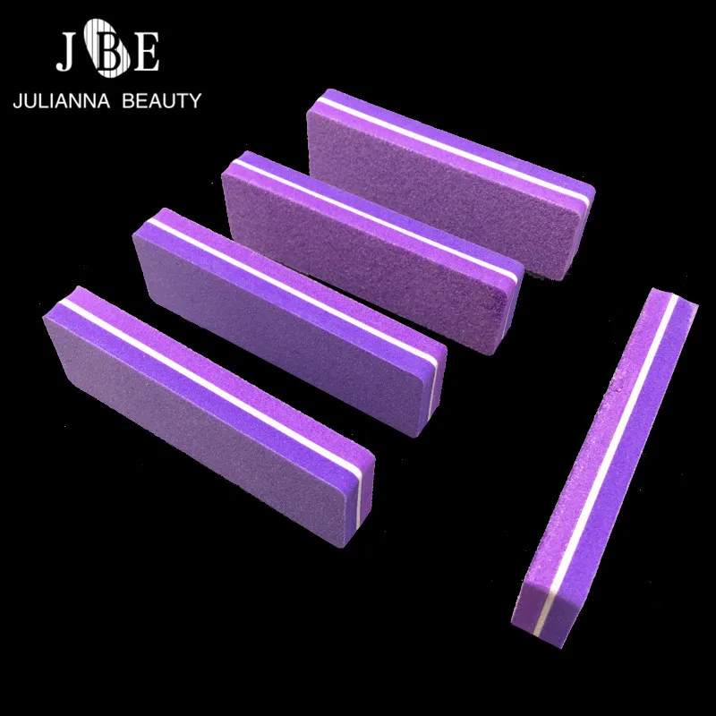 5Pcs Purple Nail Buffer Buffing Professional Nail Files Mini Sanding