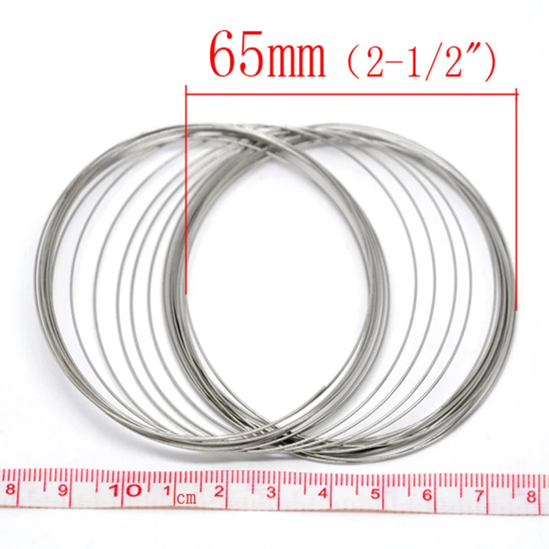 FUNIQUE 200PCs Loops Memory Beading Steel Wire Bracelet Women Girls Bracelets & Bangles Jewelry Making DIY 2017 New 65mm Jewelry Findings