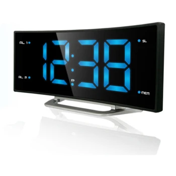 

NEW! Arc LED digital Alarm Clock Desk electronic radio clock Light Snooze Clock led glowing clock Personality bedside Night