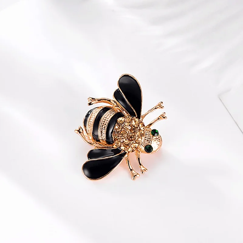 Abeja broches rhinestone hijab pins esmalte broches oro color Champagne Juego de tronos Halloween joyas Abeja broches rhinestone hijab pins esmalte broches oro color Champagne Juego de tronos Halloween joyas