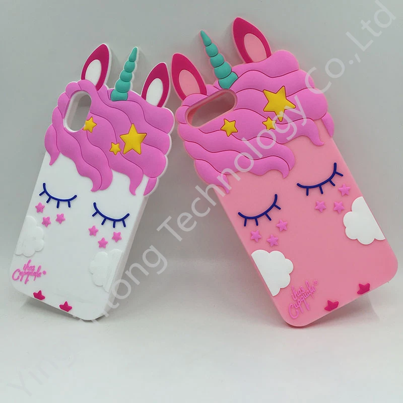 Cute Cartoon 3D Unicorn Phone Case For iPhone 8 7 6 6S Plus Back Cute Cartoon 3D Unicorn Phone Case For iPhone 8 7 6 6S Plus Back