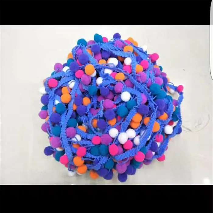 1 м смесь цветов 15 мм помпоном кружевной отделкой мяч лента отделкой DIY Pom pom мех корабль для Шторы Decoraiton Швейные аксессуары - Цвет: Зеленый