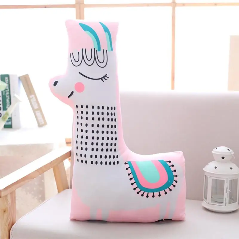 On sale new Cute Animals Soft Plush Pillow Cartoon Giraffe Elephant Alpaca Toys for Kids Sleeping Pillow Sofa Cushion Room Decor - Цвет: 4