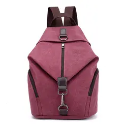 Довольно стиль однотонная одежда холст для женщин рюкзак колледж школьные книги рюкзак для отдыха дорожная сумка