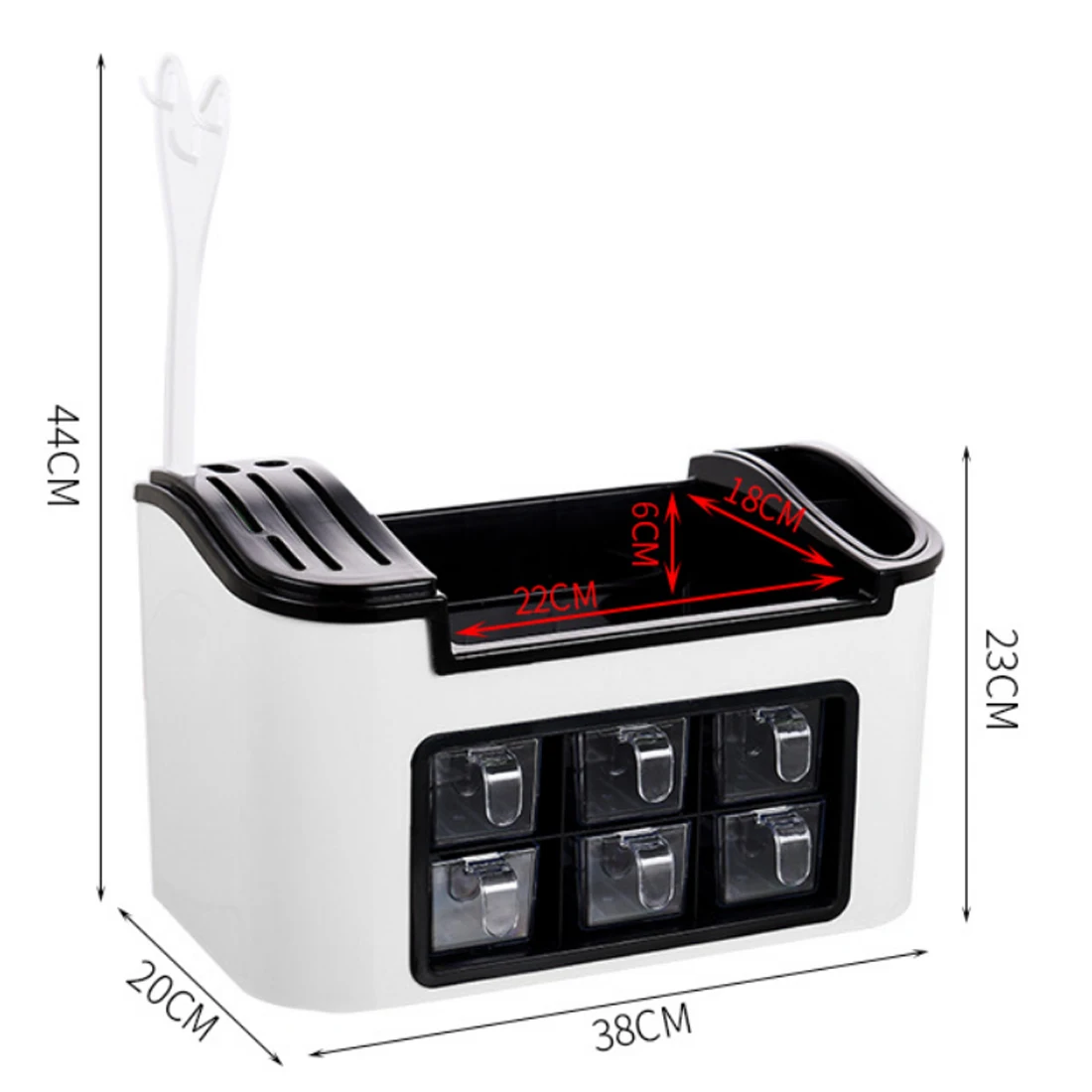  Double Layers 6 Grids Seasoning Pots Multifunctional Kitchen Spice Container for Tableware Condimen