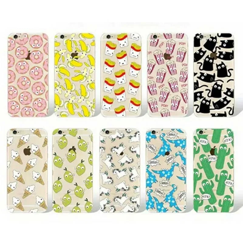 

Cut Cartoon Moving Eyes Phone Case For Iphone 5 5S SE 6 7Plus Animal Cat Horse Print 3D Handmade Phone Back Cover