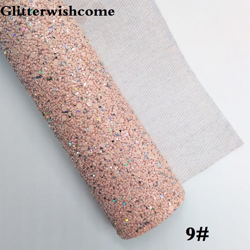 Glitterwishcome 21X29 см A4 размер винил для луков переливающийся с эффектом блестящей кожи Ткань Винил для луков, GM212A - Цвет: 9
