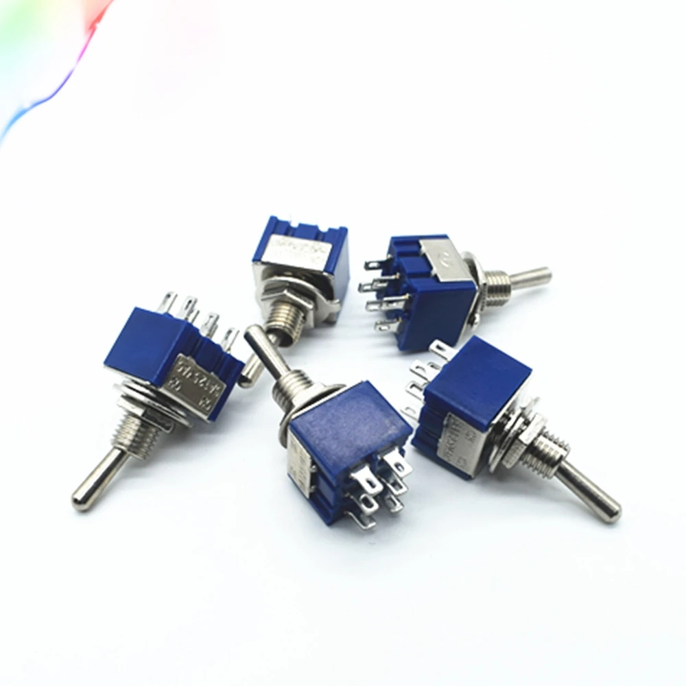 

5pcs 3 Position 2P2T DPDT ON-OFF-ON Miniature Mini Toggle Switch