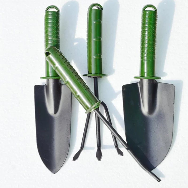 4pcs multi function garden tool set High carbon steel Shovel + Rake