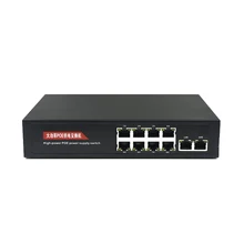 10 (8 + 2) porta Não-padrão 10 24 V PoE Switch de Rede 100/100mbps Switch Ethernet Inteligente