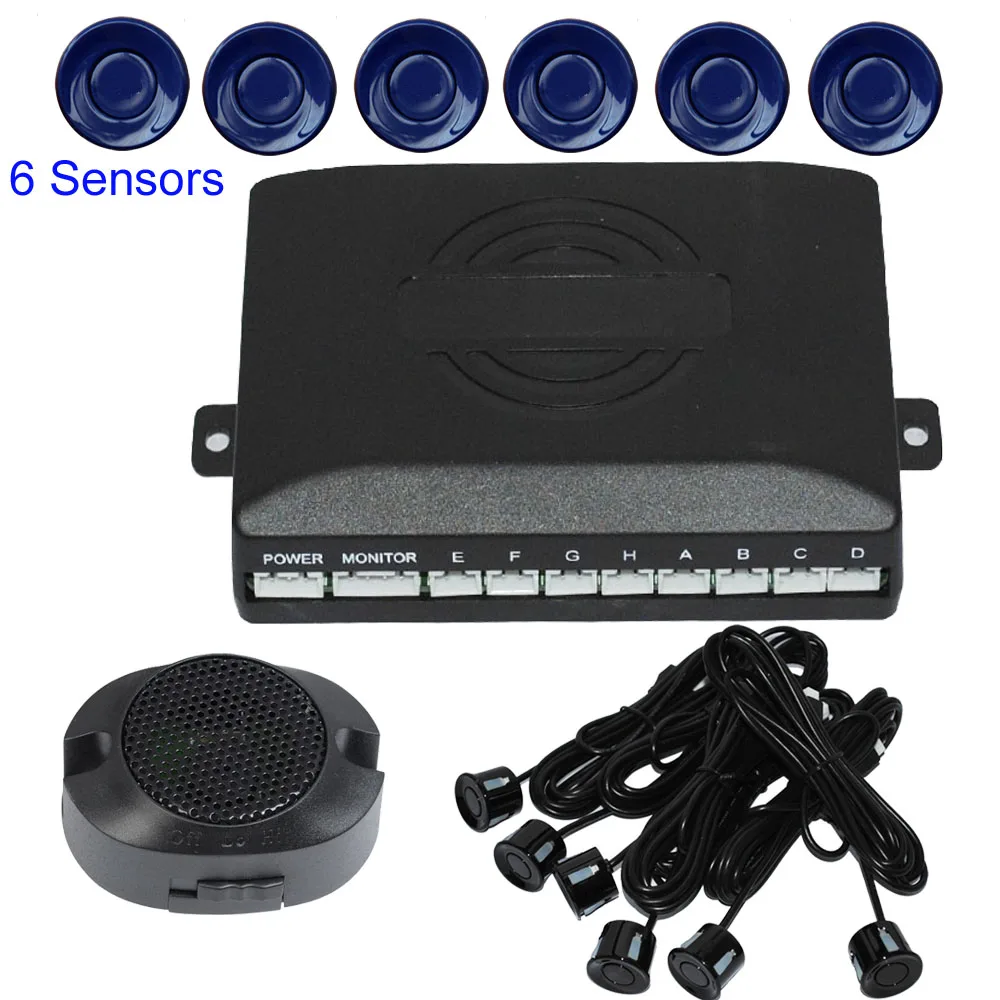 

New Car Parking sensor 6 senors Reversing parking radar 9 colors available 12V for rear and front backup sensors
