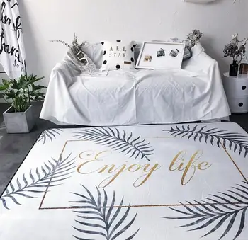 

150*190cm INS fashion Large Super Soft Flannel Ins icon Rug living room Carpet play mat Non-slip rug blanket 15mm thicken tapis