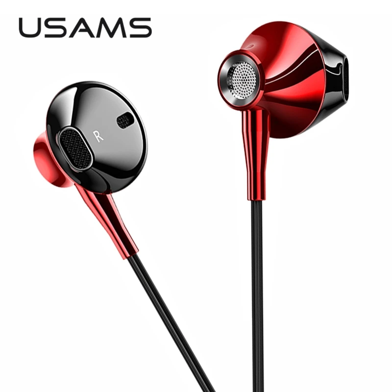 

USAMS Metal USB Type C in-ear Earphone high quality Hifi Stereo headset Mic Volume inear earphones usb c for Samsung Huawei LG