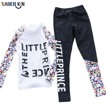 Купальный костюм для девочек из двух предметов, купальник с длинным рукавом для детей 4-12 лет, детский купальник высокого качества, полосатая блузка, Пляжная wear-K49