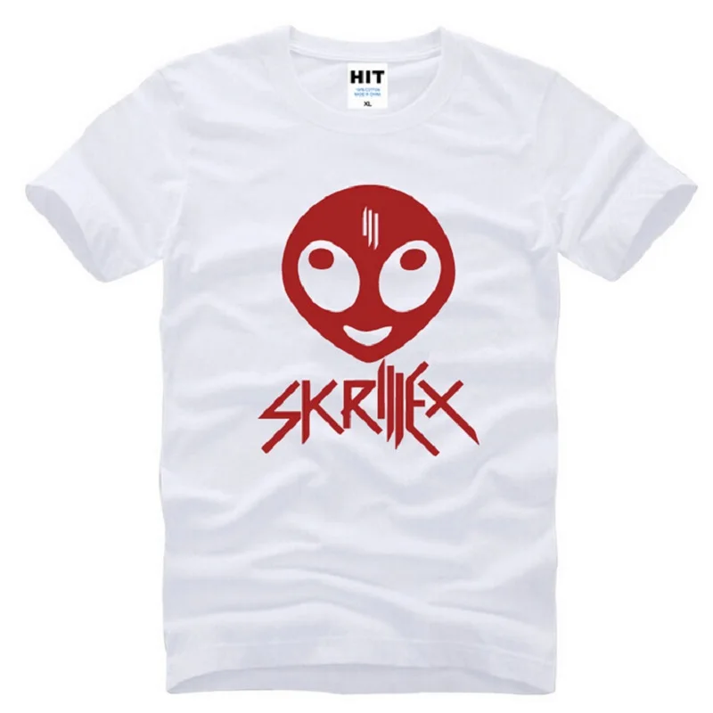 Одежда высшего качества Skrillex футболки Для мужчин рок-группа футболка с принтом в стиле хип-хоп Для мужчин модные хлопковые Для мужчин s короткий рукав смешные DJ летняя футболка
