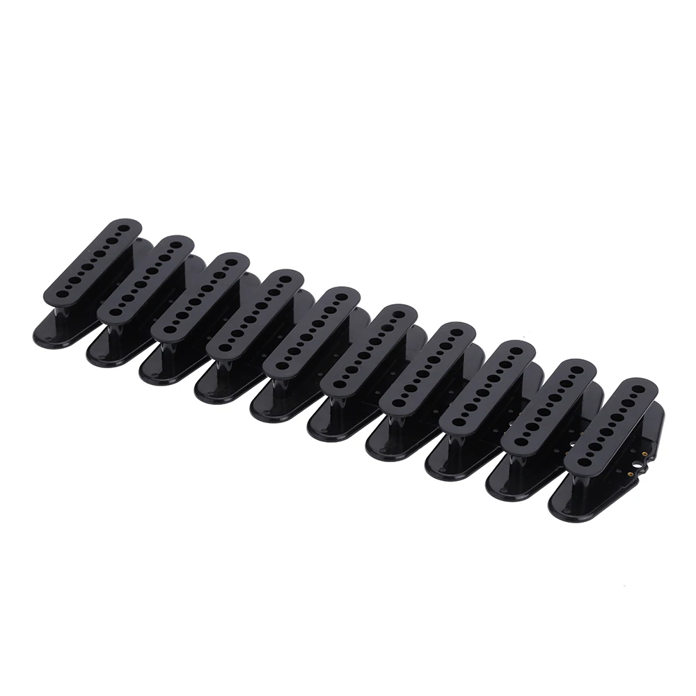 High Quality 10pcs Plastic Guitar Single Coil Pickup Bobbins 52mm Pole Spacing Black Color