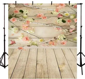 

5x7ft backdrops Vinyl Photography Backdrops wood floor photo Backgrounds child photography studio flowers ornaments fotografia