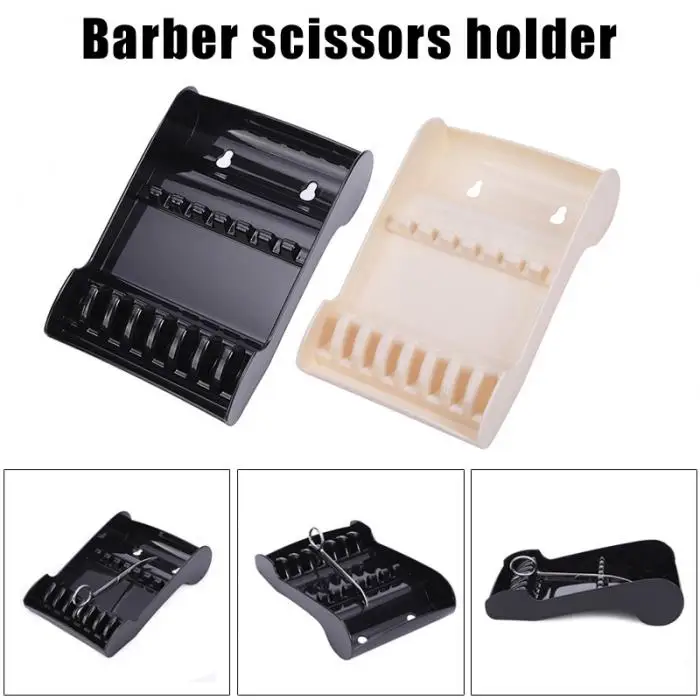 Hair Salon Shears Stand Rack Case Hair Scissor Holder Organizer Storage Tray With 2 Sucker