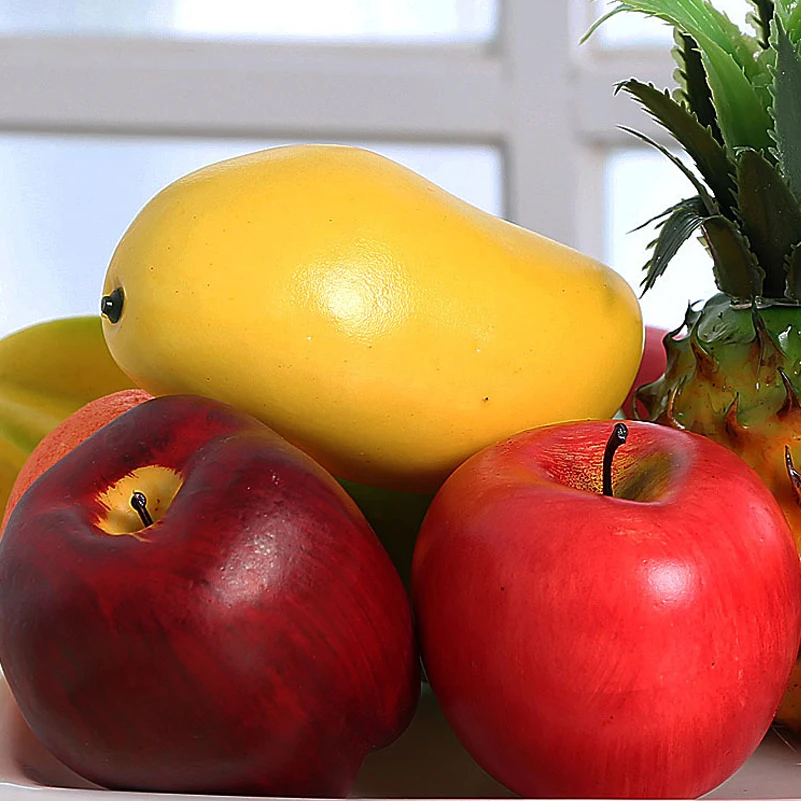 Украшение дома 1 шт. Высокая муляжи фруктов моделирование яблочный апельсиновый модель Орнамент Ремесло реквизит для фотосъемки