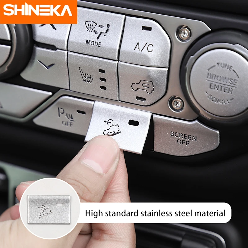 SHINEKA внутренние молдинги для Jeep Wrangler Sahara JL 2018 2019 наклейка кнопки Центрального