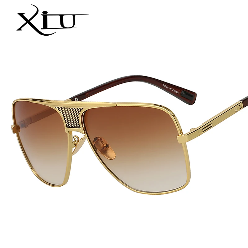 

XIU Men's Sunglasses Newest Vintage Oversized Frame Goggle Summer Style Brand Designer Sun Glasses Oculos De Sol UV400