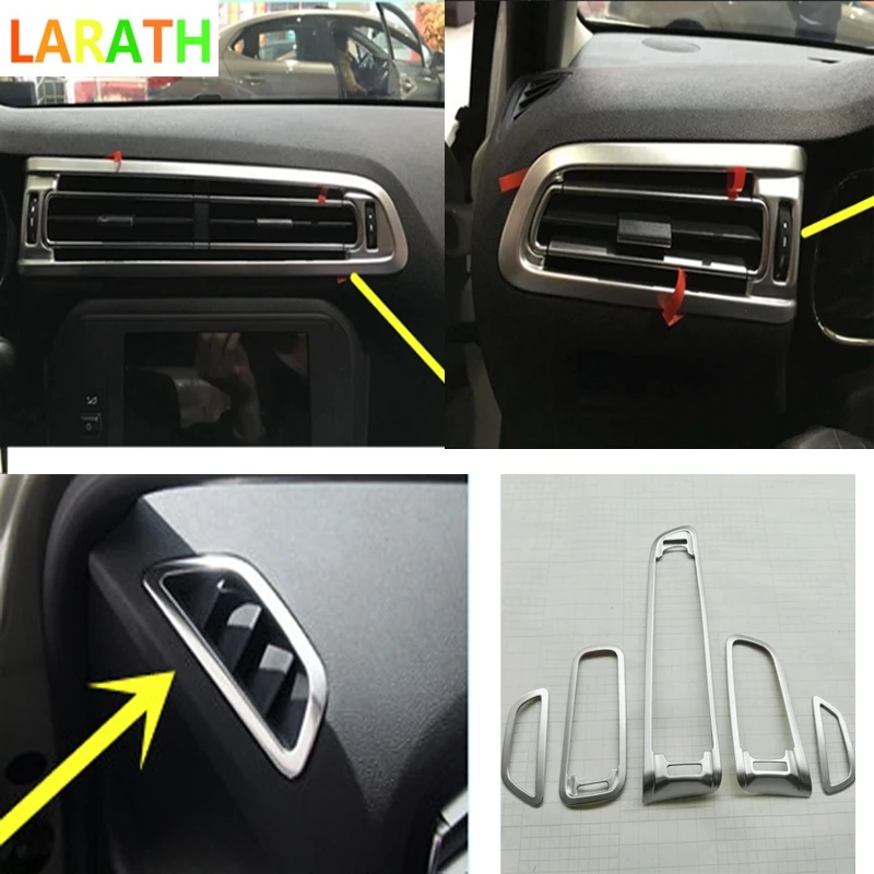 

5pcs for Citroen C4 C-Quatre Sedan 2016 ABS chrome left+right+middle Air conditioning Outlet Vent inner garnish cover lamp trim