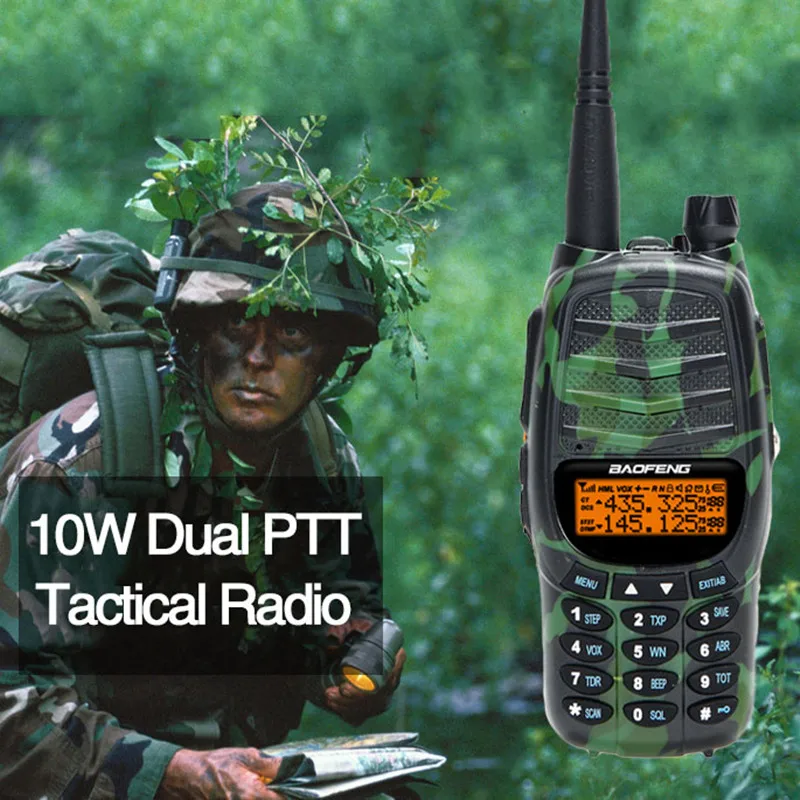 Baofeng UV-X9 Plus тактическое радио CS Tri-power 10 Вт/4 Вт/1 Вт Мощность ful 2 PTT VHF UHF Двухдиапазонная 10 км дальняя рация