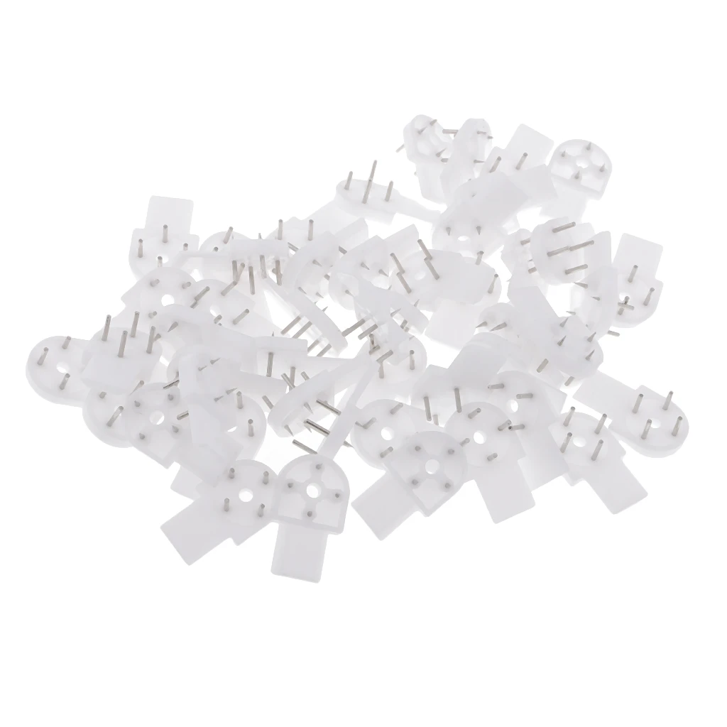 50x 34x19mm Plastic HARD WALL PICTURE HOOK Frame Photos Mirror Hanging White