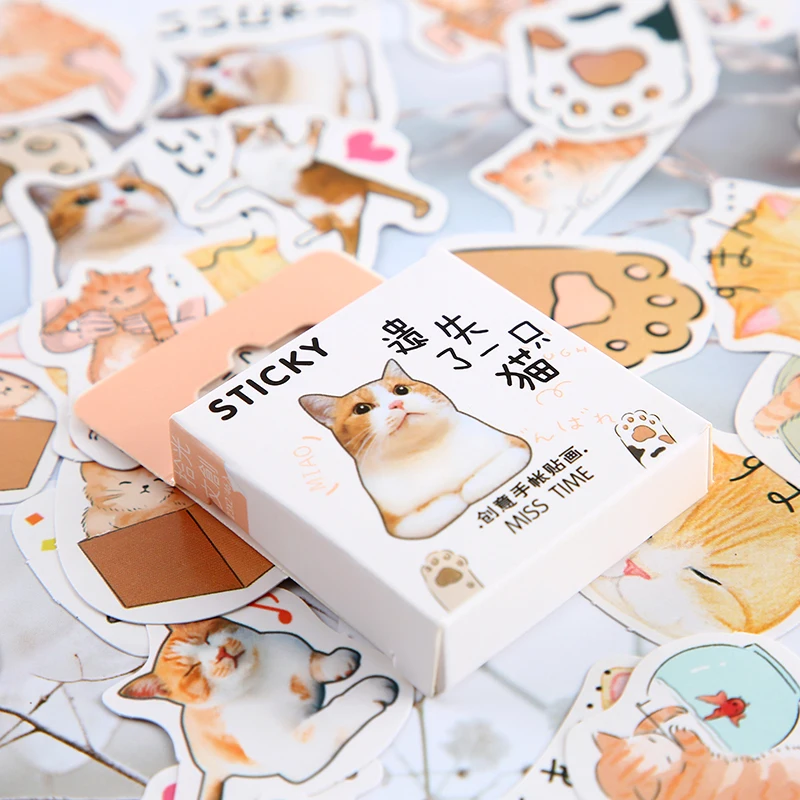 45 Pcs Kawaii Cat Stickers Aesthetic Stationary Cute Stickers For Cat  Lovers Ideal On Laptop Journals Planners Scrapbook - AliExpress