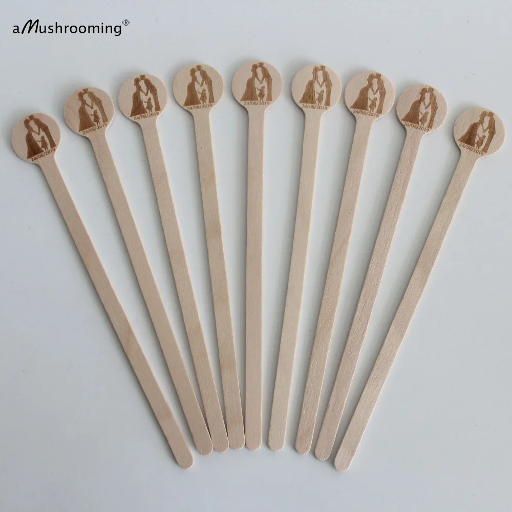 

x100 Personalised coffee accessories wooden coffee stirrer Stir Sticks wooden stirrers palitos coctail custom Wood Coffee Sticks