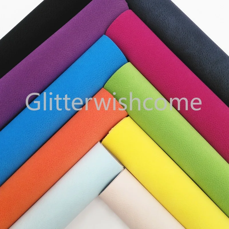 

Glitterwishcome 21X29CM A4 Size Vinyl For Bows Embossed Litchi Grain on Suede Leather Fabirc Faux Leather Sheets for Bows GM004B