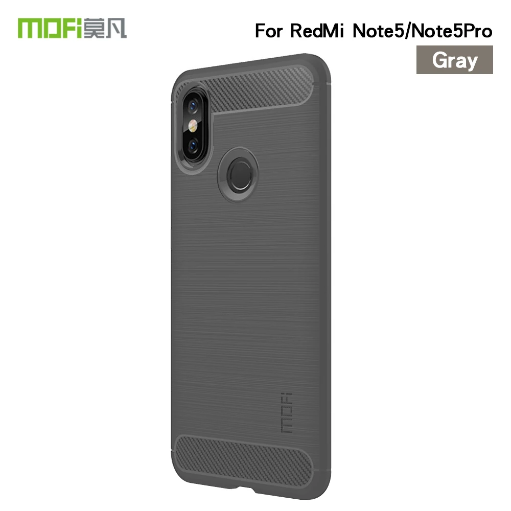 MOFi для Xiaomi Redmi Note 5/Note 5 Pro чехол противоударный мягкий ТПУ задняя крышка для Redmi Note 5 чехол для телефона s - Цвет: Серый