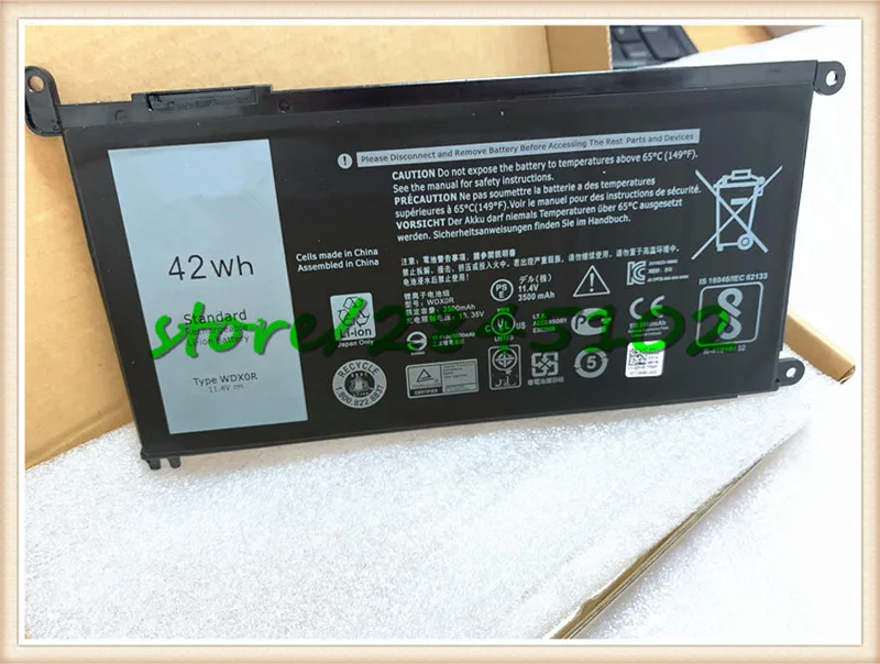 

Laptop Battery Type WDX0R 11.4V 42WH For DELL Inspiron 15 5568 / 13 7368 3crh3 I7368-0027 WDX0R WDXOR
