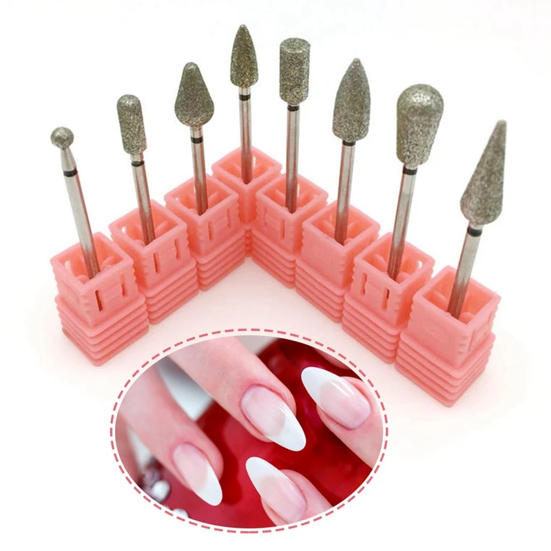 

8 Style Diamond Nail Drill Bit Milling Cutter Burr Electric Drill Manicure Machine Nail Art Accessories Nail Clean Files