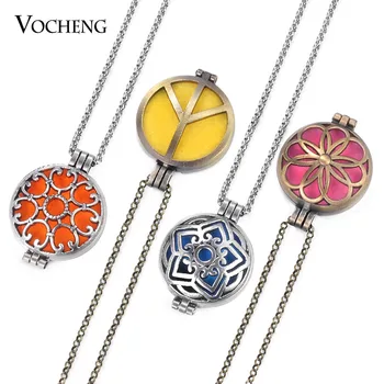 

10pcs/lot 35mm Aroma diffuser Jewelry Alloy Metal 2 Colors 7 Styles Pendant Without Felt Pads VA-376*10