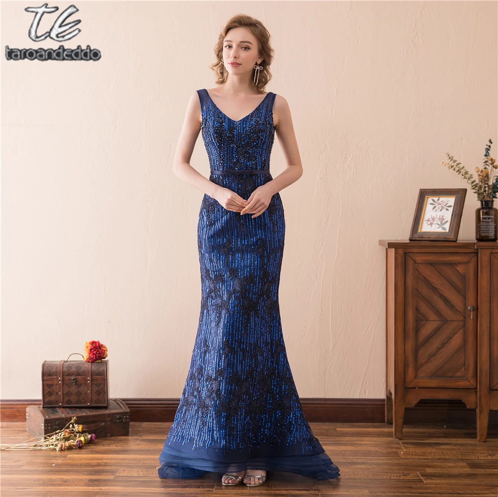 Aliexpress.com : Buy New Arrival V neck Sequin Mermaid Evening Dress