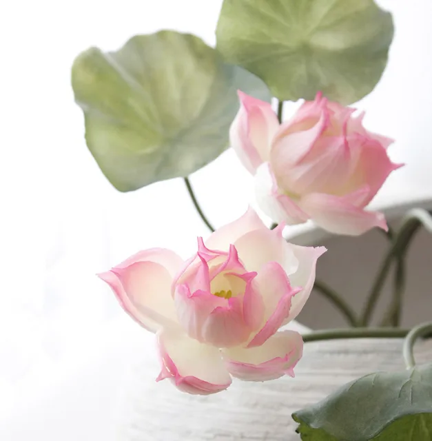 Silicone flower artificial fake lotus flowers bouquet aquarium lotus