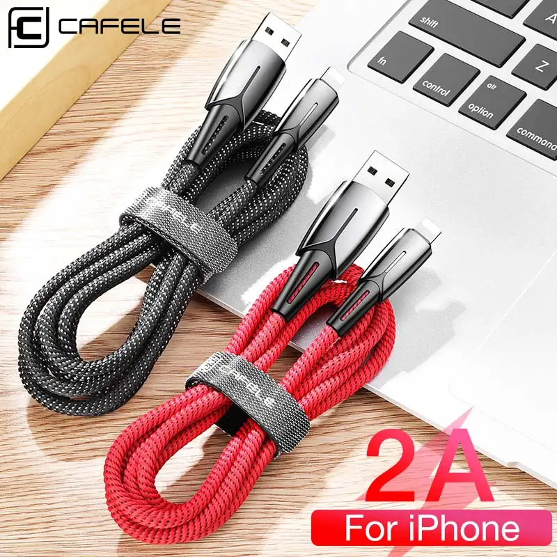 

CAFELE USB Cable for iPhone xs max Charger USB Data Cable for iPhone X 8 7 6s Fast Charging Cable Data Sync Phone Cord Adapter