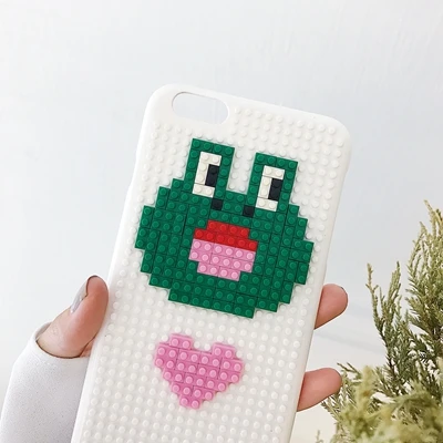 Синий Для iPhone6/7/8/плюс лего "сделай сам" для huawei P10 головоломки Горячая Защитная крышка для samsung S7edge онлайн-игр coupl - Цвет: Синий