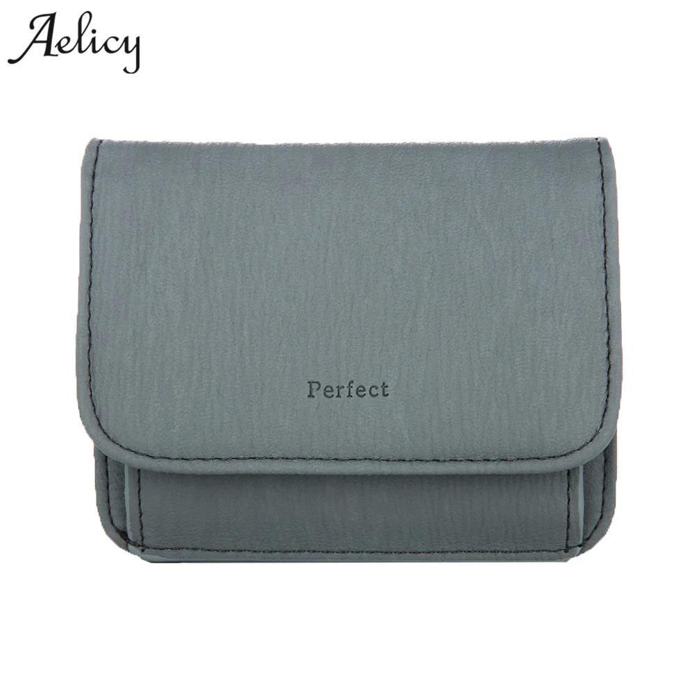 

Aelicy Women Mini Grind Leather Wallet PU leather Whole Sale Women's Purses And Hand Bags Solid 2019 New Design Women Wallets
