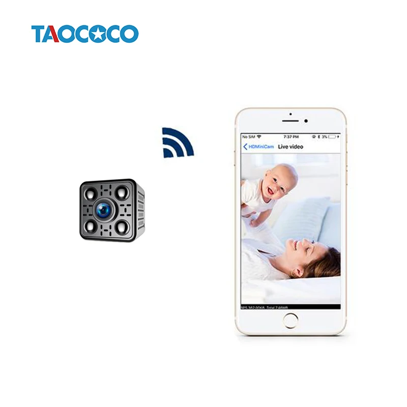 

TAOCOCO Portable Mini Camera HD IP Camera WiFi 1080P Security Camera Wireless Infrared Car Surveillance Camera Motion Detection