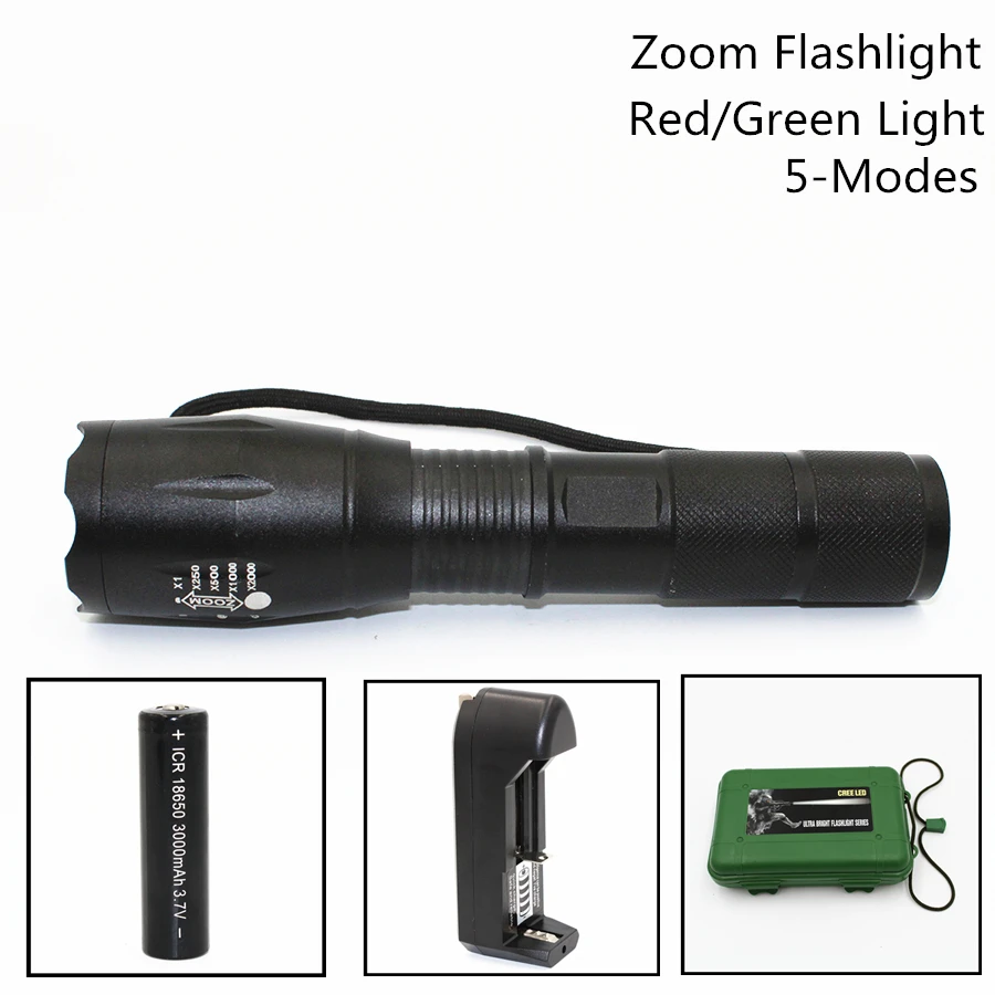

LED Flashlight 5 Modes Adjustable Focus Light Q5/R5 450LM Aluminum Zoom Torch 18650/AAA Lamp