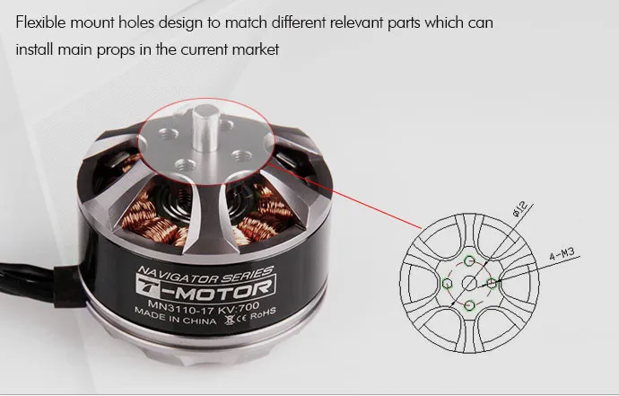 Brushless para Multi-rotor Controle de Rádio do Motor T-motor Modelo Parte Mn3110 Kv780 Tiger Copter Quadcopter 2 Pcs rc 6 Peças e Acessórios