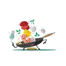 KAKUDER Наклейка на стену для кухни, Виниловая наклейка на сковороду, s плакат, украшение дома, аксессуары, фреска, Декор, обои, наклейка на стену s 410W