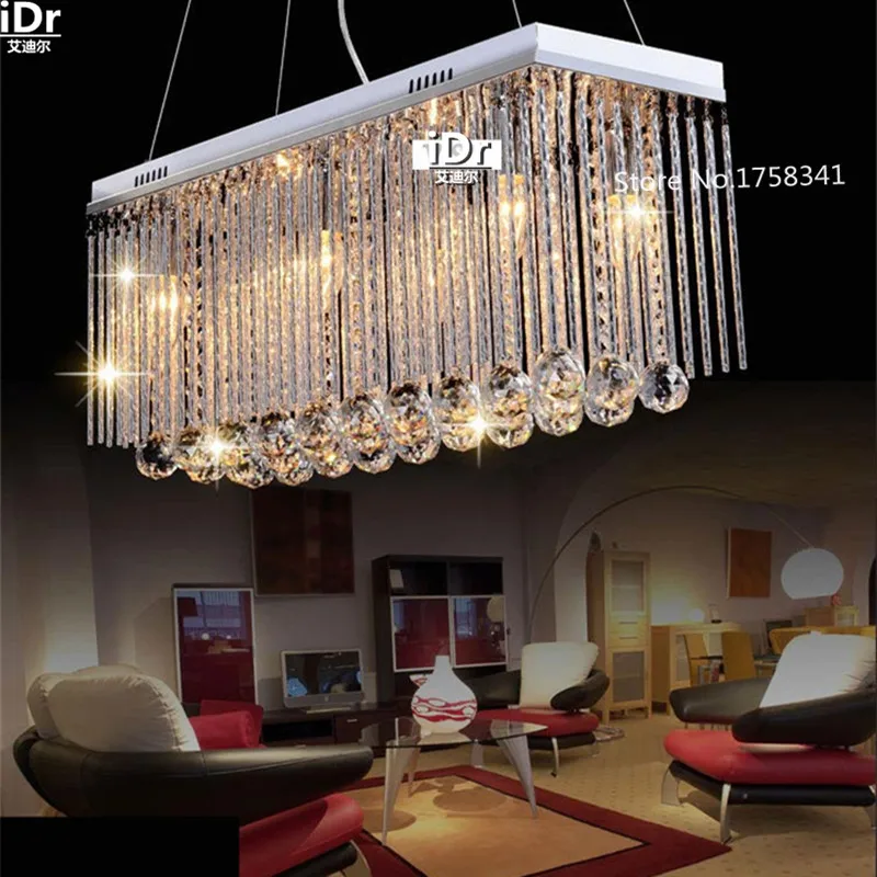 Us 77 47 70 Off Hot Long Size Rectangle Crystal Pendant Light Fitting Crystal Chandelier Ceiling Suspension Lamp For Dining Room Bedroom In